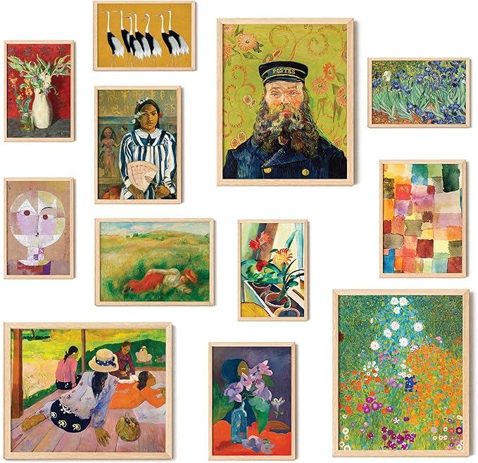 97 Decor Eclectic Home Decor Aesthetic - Eclectic Art Prints Wall Decor, Artsy Funky Posters, Girly Gallery Wall Art Set, Unique Famous Artist Paintings Colorful Pictures (Unframed)