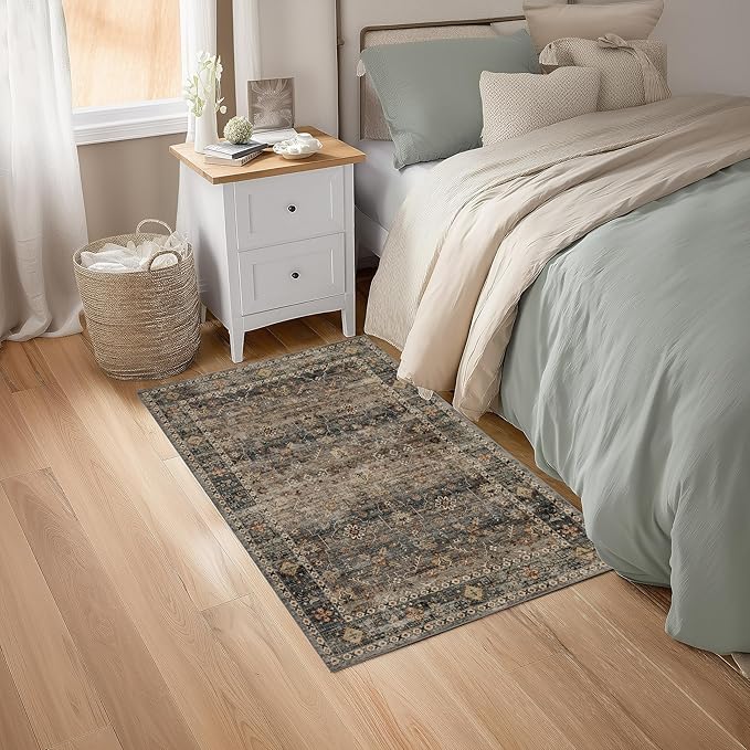 Ruaruarug Area Rug Non Slip Machine Washable Ultra Soft Living Room/Bedroom/Kitchen/Outdoor/Classroom Camel, 2'×3'