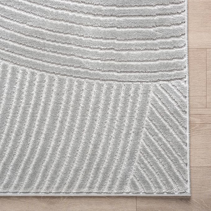 Abani Grey Area Rug for Living Room, Bedroom - Zen Reiki Pattern- 4 x 6 -Durable & Easy to Clean