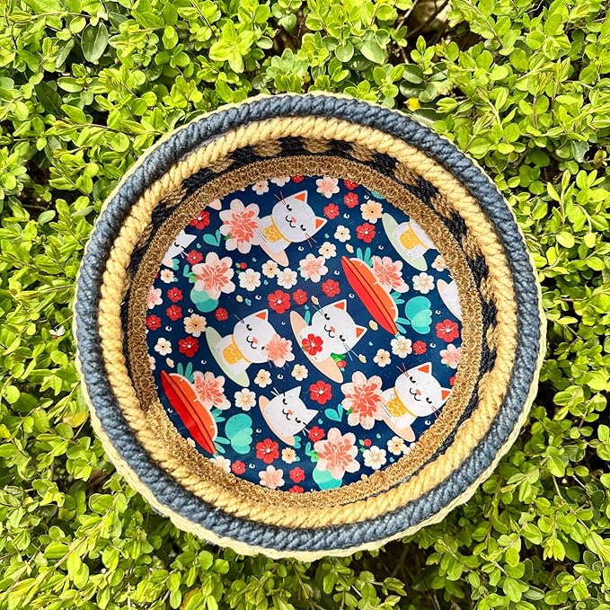 Zenpeace Wicker Basket, Suitable For Hand-Woven Basket In Bedrooms, Kitchens, Bathrooms and Living Rooms, for Organizing and Decorating Projects, Storage Clothes and Various Items, Bread and Keys