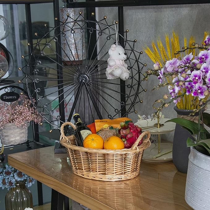 Rurality Medium Baskets for Gifts Empty to Fill Chocolate Nuts for Women, Holiday,Easter,Mother's Day,Birthday,Present basket with Handle for Bread,Fruits